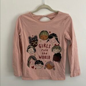 Girls Rule the World Pink Long Sleeve Shirt Girls size 8
